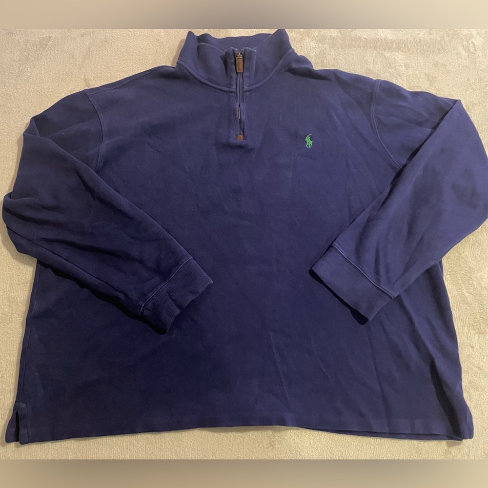 Polo Ralph Lauren Half Zip Pullover Mens XXL Navy Blue